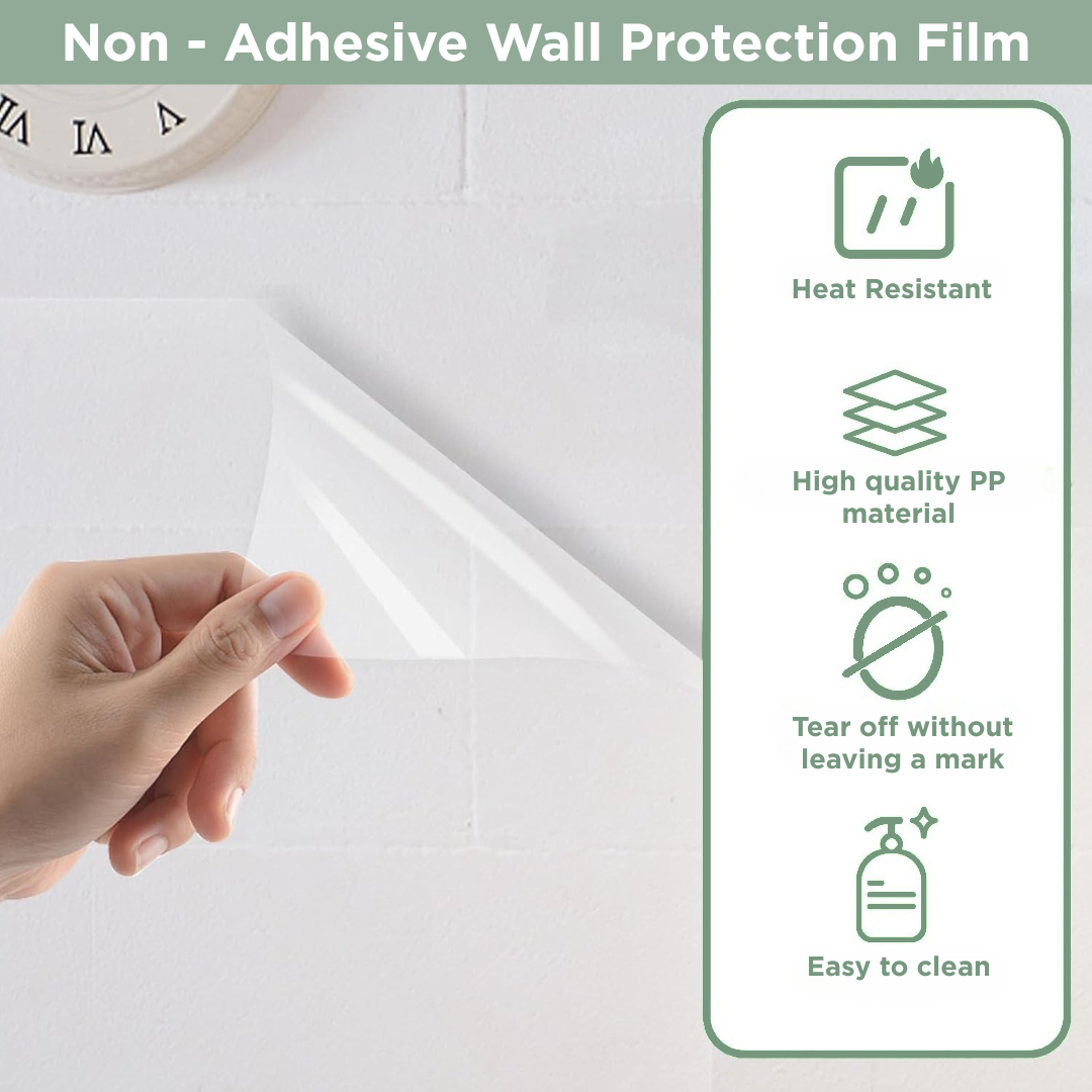 Self-Adhesive Transparent Wall Protection Film (Pack of 2 Rolls)