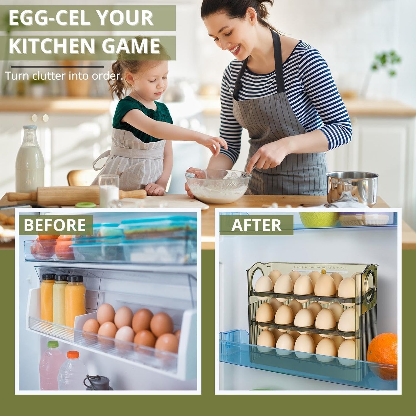 Flippable Egg Rack | Smart, Space-Saving Storage