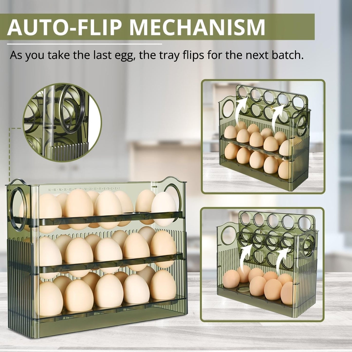 Flippable Egg Rack | Smart, Space-Saving Storage