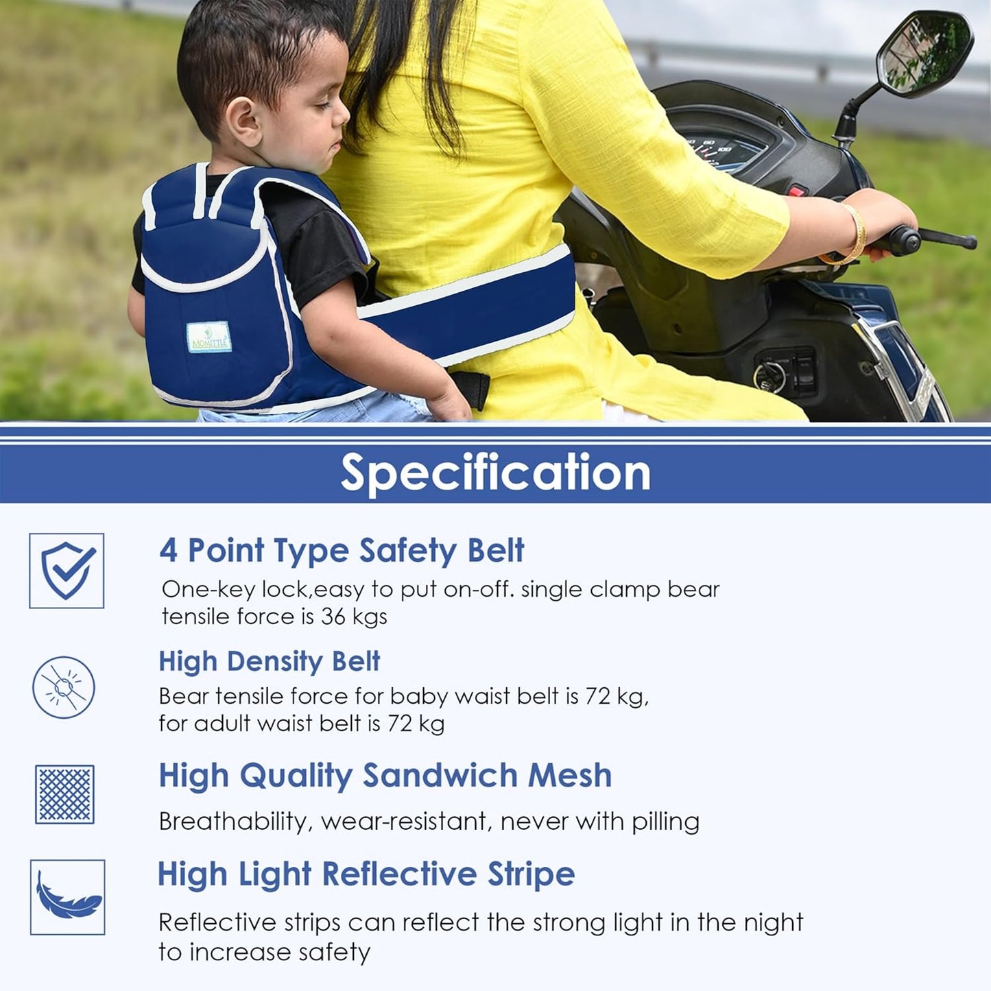 Adjustable Motorcycle Safety Harness Strap