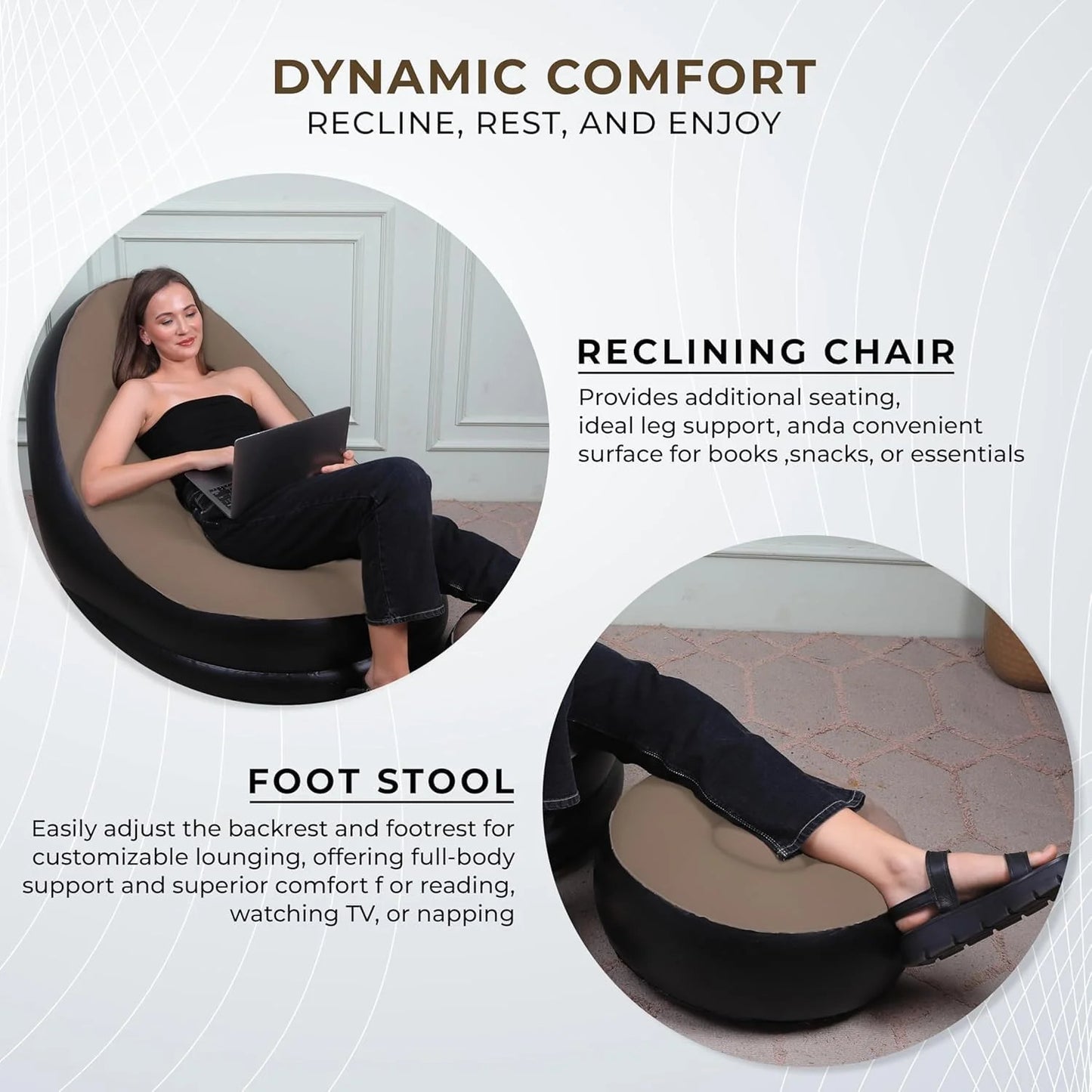 Inflatable Lounge Sofa with Ottoman