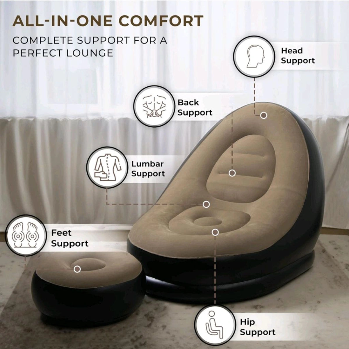 Inflatable Lounge Sofa with Ottoman