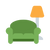 Recliner + matching footstool for full relaxation